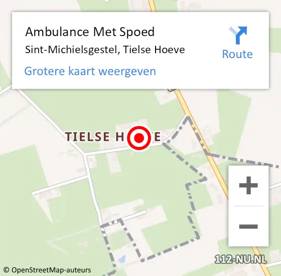 Locatie op kaart van de 112 melding: Ambulance Met Spoed Naar Sint-Michielsgestel, Tielse Hoeve op 4 juni 2018 10:02