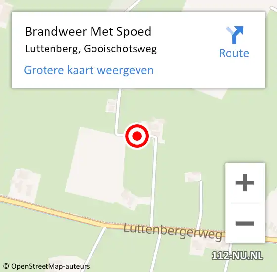 Locatie op kaart van de 112 melding: Brandweer Met Spoed Naar Luttenberg, Gooischotsweg op 4 juni 2018 10:20