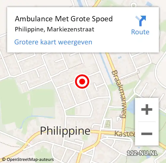 Locatie op kaart van de 112 melding: Ambulance Met Grote Spoed Naar Philippine, Markiezenstraat op 4 juni 2018 10:58