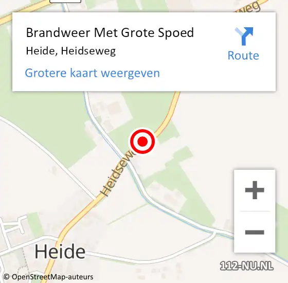 Locatie op kaart van de 112 melding: Brandweer Met Grote Spoed Naar Heide, Heidseweg op 4 juni 2018 11:02