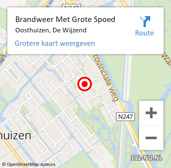 Locatie op kaart van de 112 melding: Brandweer Met Grote Spoed Naar Oosthuizen, De Wijzend op 4 juni 2018 12:13