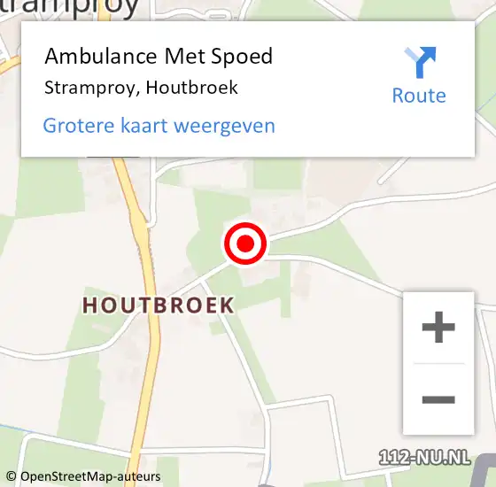 Locatie op kaart van de 112 melding: Ambulance Met Spoed Naar Stramproy, Houtbroek op 26 februari 2014 17:33