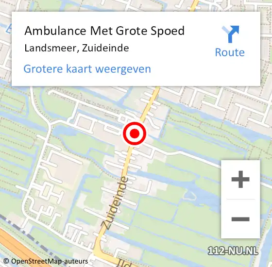 Locatie op kaart van de 112 melding: Ambulance Met Grote Spoed Naar Landsmeer, Zuideinde op 4 juni 2018 13:41