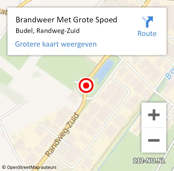 Locatie op kaart van de 112 melding: Brandweer Met Grote Spoed Naar Budel, Randweg-Zuid op 4 juni 2018 15:09