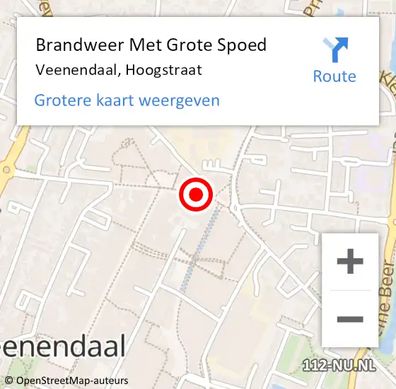 Locatie op kaart van de 112 melding: Brandweer Met Grote Spoed Naar Veenendaal, Hoogstraat op 4 juni 2018 16:07