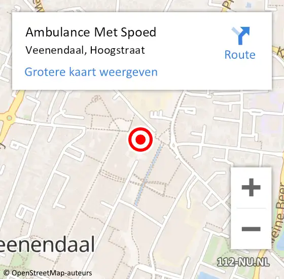 Locatie op kaart van de 112 melding: Ambulance Met Spoed Naar Veenendaal, Hoogstraat op 4 juni 2018 16:20