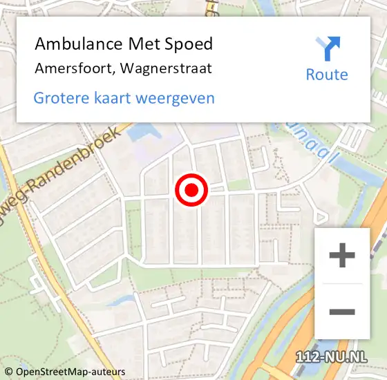 Locatie op kaart van de 112 melding: Ambulance Met Spoed Naar Amersfoort, Wagnerstraat op 4 juni 2018 16:31