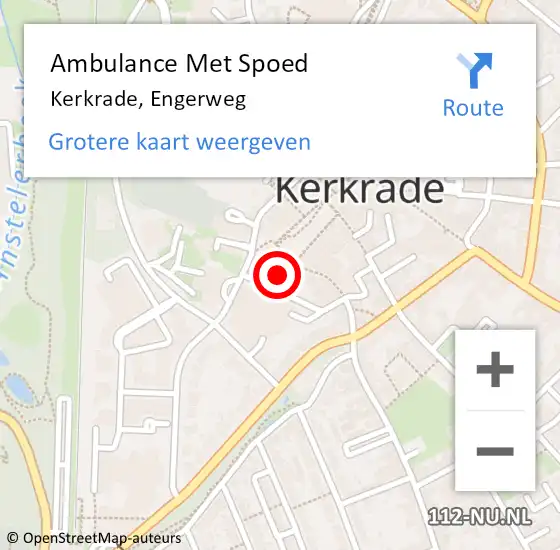 Locatie op kaart van de 112 melding: Ambulance Met Spoed Naar Kerkrade, Engerweg op 26 februari 2014 18:00