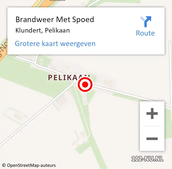 Locatie op kaart van de 112 melding: Brandweer Met Spoed Naar Klundert, Pelikaan op 4 juni 2018 17:20