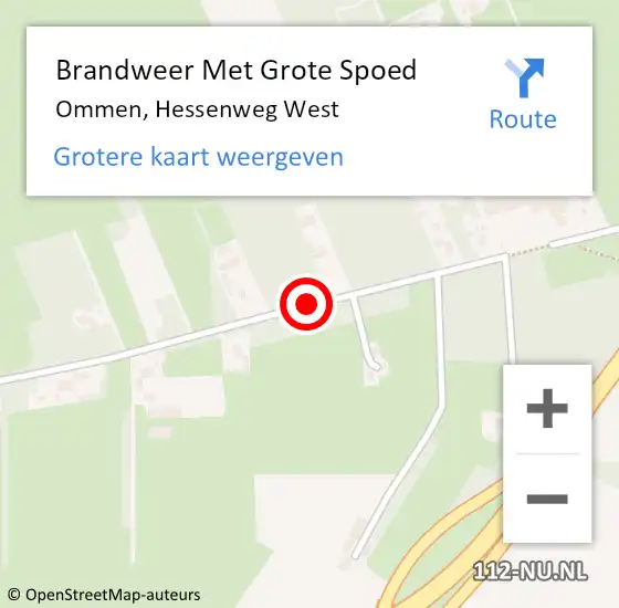 Locatie op kaart van de 112 melding: Brandweer Met Grote Spoed Naar Ommen, Hessenweg West op 4 juni 2018 17:45