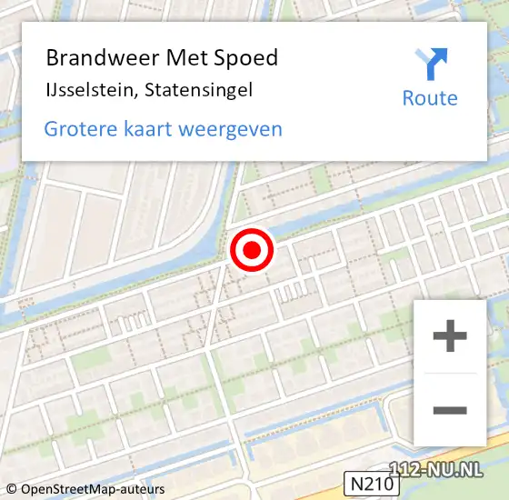 Locatie op kaart van de 112 melding: Brandweer Met Spoed Naar IJsselstein, Statensingel op 4 juni 2018 18:23