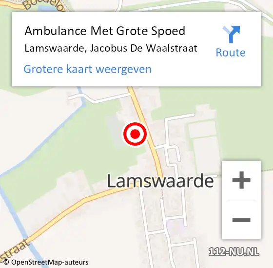 Locatie op kaart van de 112 melding: Ambulance Met Grote Spoed Naar Lamswaarde, Jacobus De Waalstraat op 4 juni 2018 19:51