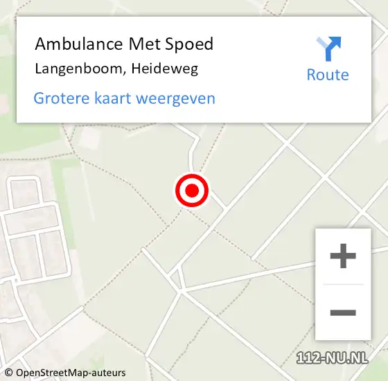 Locatie op kaart van de 112 melding: Ambulance Met Spoed Naar Langenboom, Heideweg op 4 juni 2018 20:06