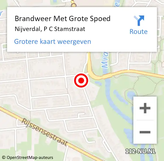 Locatie op kaart van de 112 melding: Brandweer Met Grote Spoed Naar Nijverdal, P C Stamstraat op 4 juni 2018 20:37