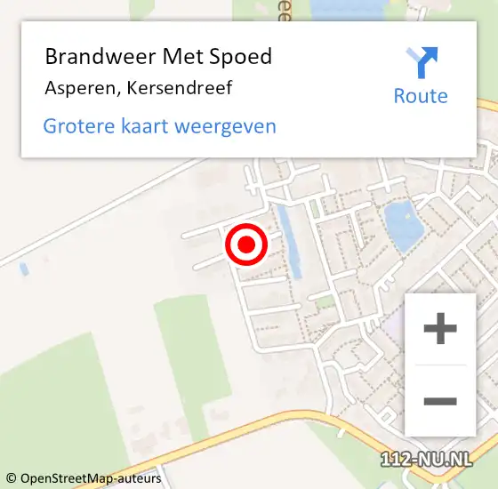 Locatie op kaart van de 112 melding: Brandweer Met Spoed Naar Asperen, Kersendreef op 4 juni 2018 21:19