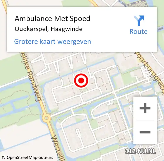 Locatie op kaart van de 112 melding: Ambulance Met Spoed Naar Oudkarspel, Haagwinde op 4 juni 2018 21:34