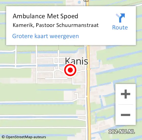 Locatie op kaart van de 112 melding: Ambulance Met Spoed Naar Kamerik, Pastoor Schuurmanstraat op 4 juni 2018 21:37