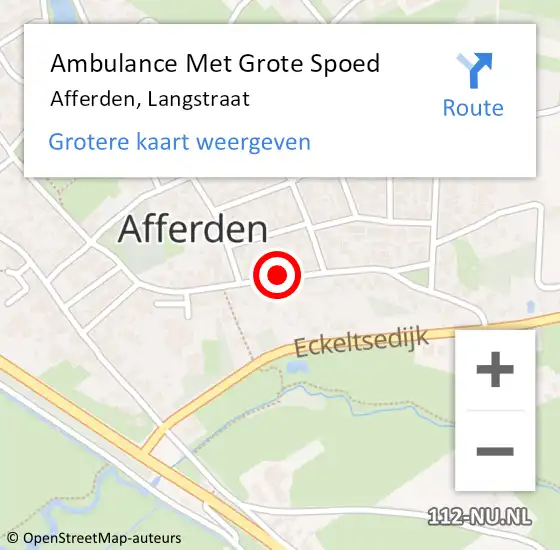 Locatie op kaart van de 112 melding: Ambulance Met Grote Spoed Naar Afferden, Langstraat op 4 juni 2018 21:44