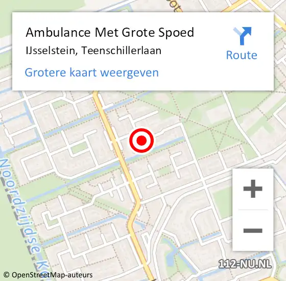 Locatie op kaart van de 112 melding: Ambulance Met Grote Spoed Naar IJsselstein, Teenschillerlaan op 4 juni 2018 23:41