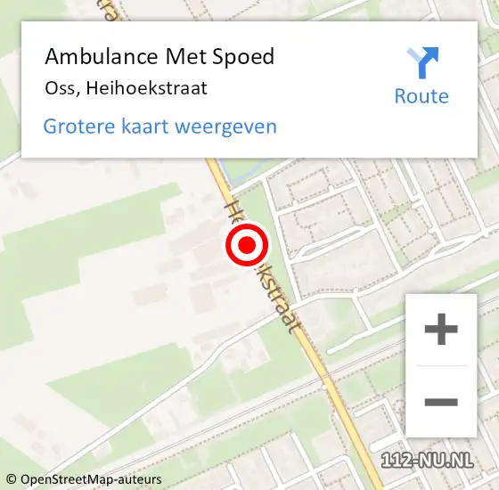 Locatie op kaart van de 112 melding: Ambulance Met Spoed Naar Oss, Heihoekstraat op 5 juni 2018 00:04