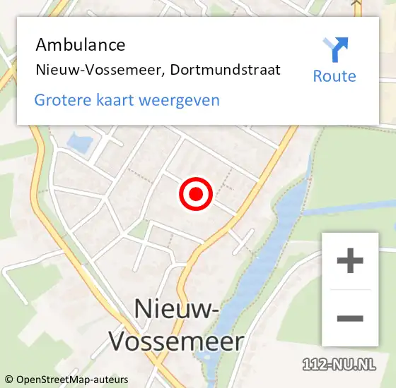 Locatie op kaart van de 112 melding: Ambulance Nieuw-Vossemeer, Dortmundstraat op 5 juni 2018 00:29