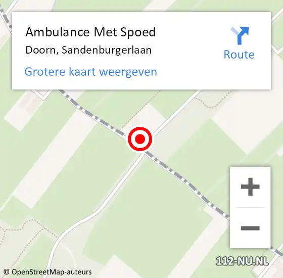 Locatie op kaart van de 112 melding: Ambulance Met Spoed Naar Doorn, Sandenburgerlaan op 5 juni 2018 00:32