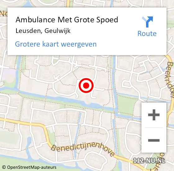 Locatie op kaart van de 112 melding: Ambulance Met Grote Spoed Naar Leusden, Geulwijk op 5 juni 2018 00:38