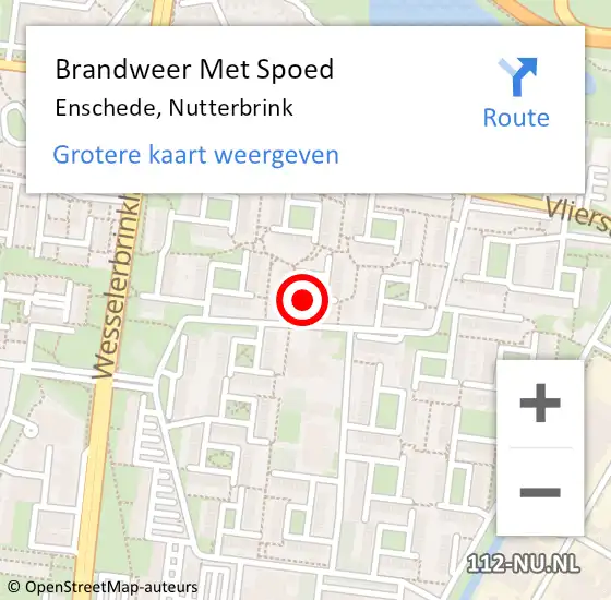 Locatie op kaart van de 112 melding: Brandweer Met Spoed Naar Enschede, Nutterbrink op 5 juni 2018 02:27