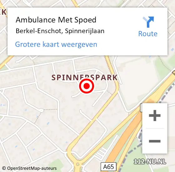 Locatie op kaart van de 112 melding: Ambulance Met Spoed Naar Berkel-Enschot, Spinnerijlaan op 5 juni 2018 02:37