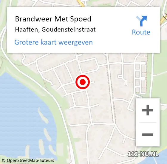 Locatie op kaart van de 112 melding: Brandweer Met Spoed Naar Haaften, Goudensteinstraat op 5 juni 2018 05:16