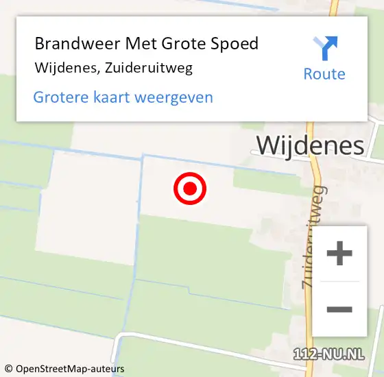 Locatie op kaart van de 112 melding: Brandweer Met Grote Spoed Naar Wijdenes, Zuideruitweg op 26 februari 2014 18:59