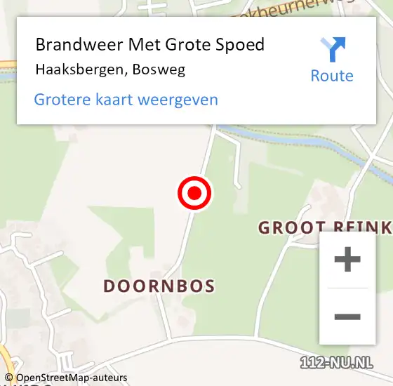 Locatie op kaart van de 112 melding: Brandweer Met Grote Spoed Naar Haaksbergen, Bosweg op 5 juni 2018 07:58