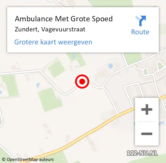 Locatie op kaart van de 112 melding: Ambulance Met Grote Spoed Naar Zundert, Vagevuurstraat op 5 juni 2018 09:30