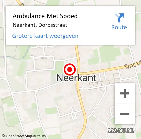 Locatie op kaart van de 112 melding: Ambulance Met Spoed Naar Neerkant, Dorpsstraat op 5 juni 2018 10:40