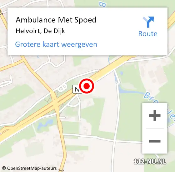 Locatie op kaart van de 112 melding: Ambulance Met Spoed Naar Helvoirt, De Dijk op 5 juni 2018 10:45