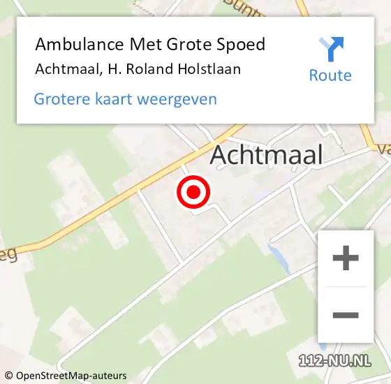 Locatie op kaart van de 112 melding: Ambulance Met Grote Spoed Naar Achtmaal, H. Roland Holstlaan op 5 juni 2018 11:27
