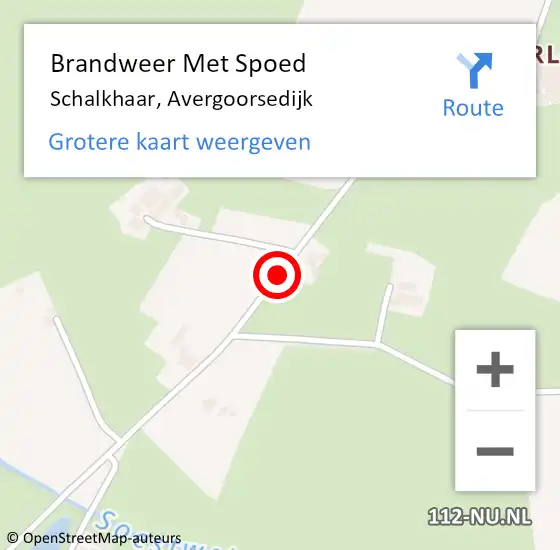 Locatie op kaart van de 112 melding: Brandweer Met Spoed Naar Schalkhaar, Avergoorsedijk op 5 juni 2018 12:04