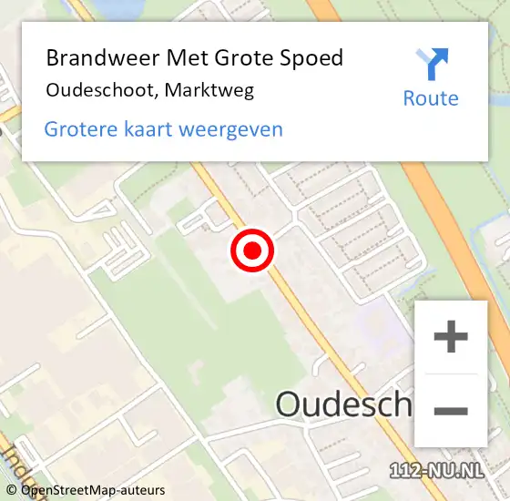 Locatie op kaart van de 112 melding: Brandweer Met Grote Spoed Naar Oudeschoot, Marktweg op 5 juni 2018 12:41