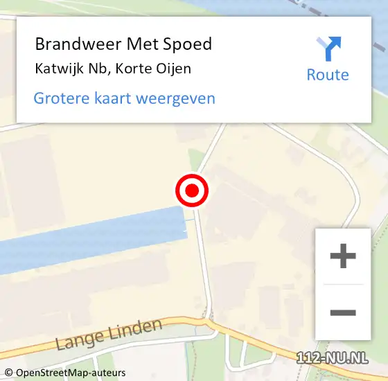 Locatie op kaart van de 112 melding: Brandweer Met Spoed Naar Katwijk Nb, Korte Oijen op 5 juni 2018 13:20