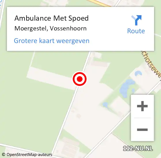 Locatie op kaart van de 112 melding: Ambulance Met Spoed Naar Moergestel, Vossenhoorn op 5 juni 2018 14:10