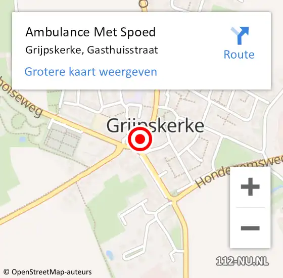 Locatie op kaart van de 112 melding: Ambulance Met Spoed Naar Grijpskerke, Gasthuisstraat op 5 juni 2018 14:22