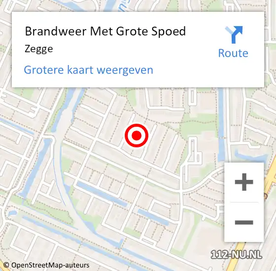 Locatie op kaart van de 112 melding: Brandweer Met Grote Spoed Naar Zegge op 5 juni 2018 14:35