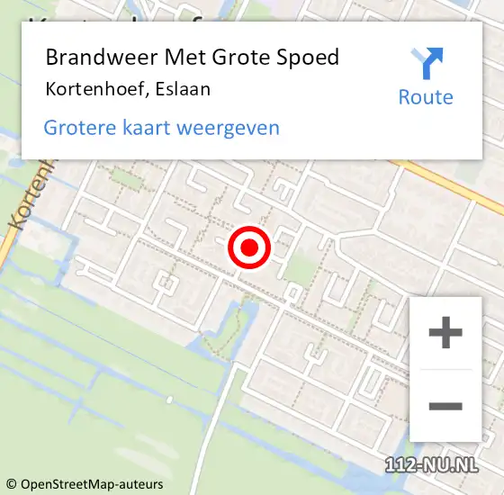 Locatie op kaart van de 112 melding: Brandweer Met Grote Spoed Naar Kortenhoef, Eslaan op 5 juni 2018 17:29