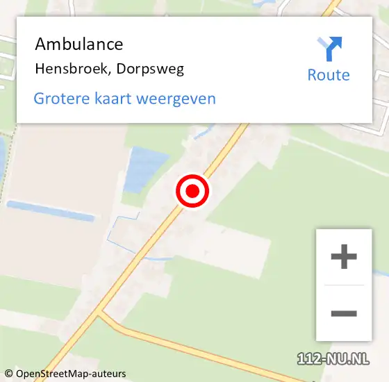 Locatie op kaart van de 112 melding: Ambulance Hensbroek, Dorpsweg op 5 juni 2018 17:37