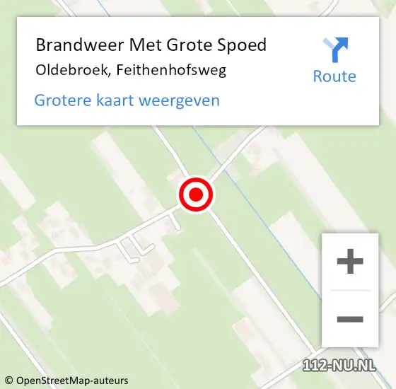 Locatie op kaart van de 112 melding: Brandweer Met Grote Spoed Naar Oldebroek, Feithenhofsweg op 5 juni 2018 17:38