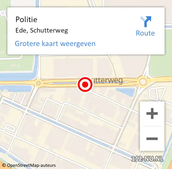 Locatie op kaart van de 112 melding: Politie Ede, Schutterweg op 5 juni 2018 17:42