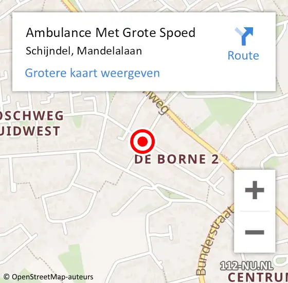 Locatie op kaart van de 112 melding: Ambulance Met Grote Spoed Naar Schijndel, Mandelalaan op 5 juni 2018 18:25