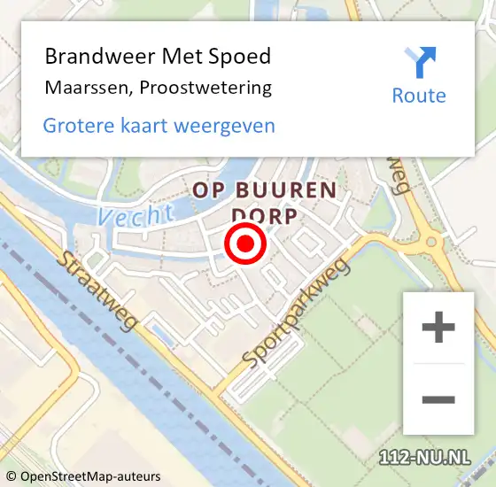 Locatie op kaart van de 112 melding: Brandweer Met Spoed Naar Maarssen, Proostwetering op 5 juni 2018 20:33