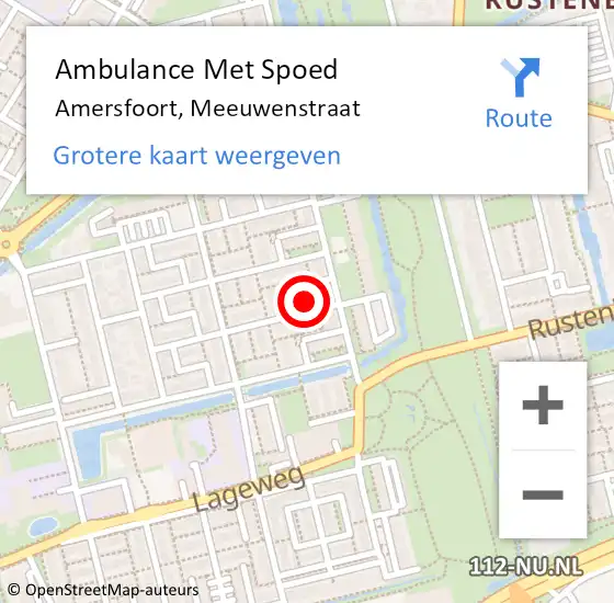 Locatie op kaart van de 112 melding: Ambulance Met Spoed Naar Amersfoort, Meeuwenstraat op 5 juni 2018 21:18