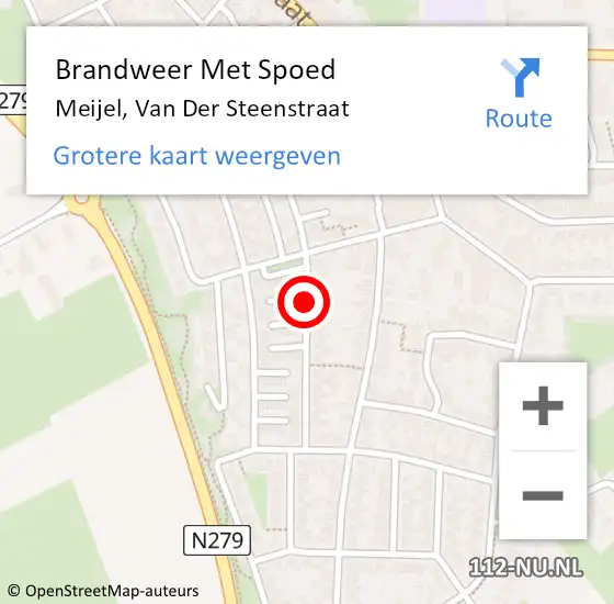 Locatie op kaart van de 112 melding: Brandweer Met Spoed Naar Meijel, Van Der Steenstraat op 5 juni 2018 22:11